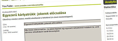 VideoSmart - Gyors feltlts a YouTube-ra
