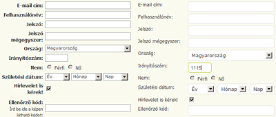 Fejlett regisztrcis fellet