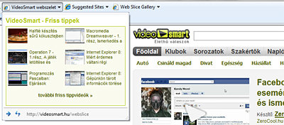 VideoSmart - Webszeletek, Webslice, Webslices